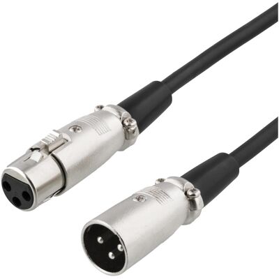 Deltaco XLR audio cable 3pin male 3pin female 26 AWG 1m black (1 m, XLR Kabel), Audiokabel Deltaco XLR audio cable 3pin male 3pin female 26 AWG 1m black (1 m, XLR Kabel), Audiokabel