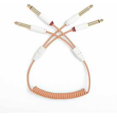 MyVolts ACV13PE - Candycords - Pedal to Pedal - curly 40 - Peach, Audiokabel MyVolts ACV13PE - Candycords - Pedal to Pedal - curly 40 - Peach, Audiokabel
