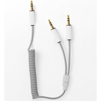 MyVolts ACV6CG - Candycords - audiocable 35235 curly grey (AUX Kabel), Audiokabel MyVolts ACV6CG - Candycords - audiocable 35235 curly grey (AUX Kabel), Audiokabel