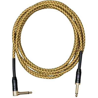 Cascha Professional Line Gitarrenkabel – abgewinkelt, Tweed Natural – 3 m (3 m), Audiokabel Cascha Professional Line Gitarrenkabel – abgewinkelt, Tweed Natural – 3 m (3 m), Audiokabel