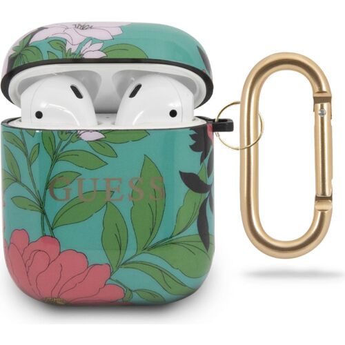 Guess Floral (Kopfhörer Tasche), Kopfhörertasche + Schutzhülle, Grün