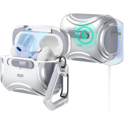 ESR Cyber Flicklock Airpods Pro 1/2 Silbergeld Magsafe Hülle ESR Cyber Flicklock Airpods Pro 1/2 Silbergeld Magsafe Hülle
