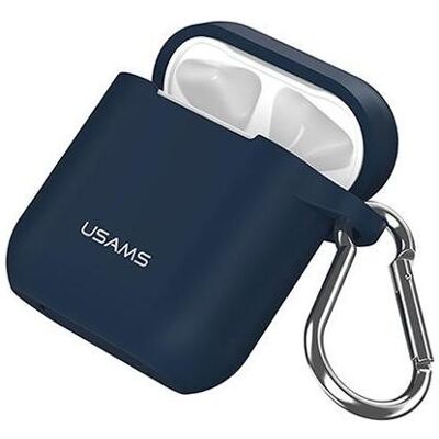 Usams Etui ochronne do AirPods silicon niebieski/blue BH423AP03 (US-BH423) (Kopfhörer Hülle), Kopfhörertasche + Schutzhülle, Blau Usams Etui ochronne do AirPods silicon niebieski/blue BH423AP03 (US-BH423) (Kopfhörer Hülle), Kopfhörertasche + Schutzhülle, Blau