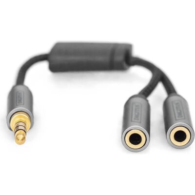 Digitus Audio Splitter, 3,5 mm Klinke auf 2x 3,5 mm Buchse (0.20 m), Audiokabel Digitus Audio Splitter, 3,5 mm Klinke auf 2x 3,5 mm Buchse (0.20 m), Audiokabel