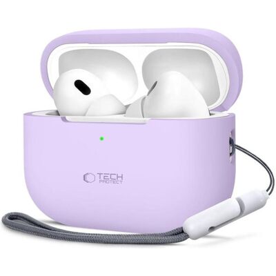 Tech-Protect Silicone Case for Apple AirPods Pro 1 / 2 (Ladecase Hülle), Kopfhörertasche + Schutzhülle, Violett Tech-Protect Silicone Case for Apple AirPods Pro 1 / 2 (Ladecase Hülle), Kopfhörertasche + Schutzhülle, Violett