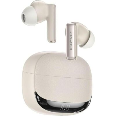 AWEI Wireless Headphones TA19 ANC Bluetooth 6.0 TWS + charging case beige (20 h, Kabellos), Kopfhörer, Beige AWEI Wireless Headphones TA19 ANC Bluetooth 6.0 TWS + charging case beige (20 h, Kabellos), Kopfhörer, Beige