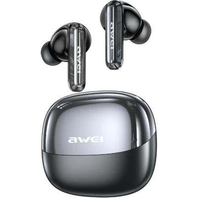 AWEI Słuchawki bezprzewodowe T229 ANC AI +stacja dokująca galwanizowany gunmetal (ANC, 30 h, Kabellos), Kopfhörer, Grau, Silber AWEI Słuchawki bezprzewodowe T229 ANC AI +stacja dokująca galwanizowany gunmetal (ANC, 30 h, Kabellos), Kopfhörer, Grau, Silber