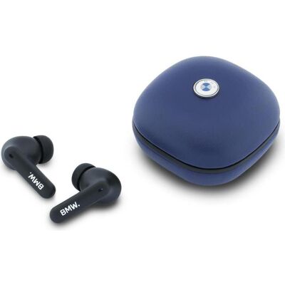 BMW Headphones Bluetooth TWS Leather Metal Logo ENC blue (30 h, Kabellos), Kopfhörer, Blau BMW Headphones Bluetooth TWS Leather Metal Logo ENC blue (30 h, Kabellos), Kopfhörer, Blau