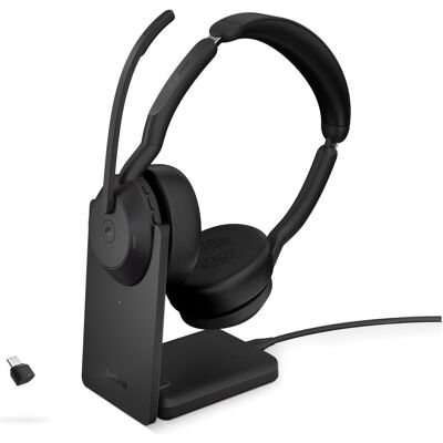 Jabra Evolve2 55 (Kabellos, USB-C, Microsoft Teams), Office Headset, Schwarz Jabra Evolve2 55 (Kabellos, USB-C, Microsoft Teams), Office Headset, Schwarz