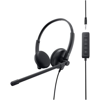 Dell Stereo Headset - Wh1022 (Kabelgebunden), Office Headset, Schwarz Dell Stereo Headset - Wh1022 (Kabelgebunden), Office Headset, Schwarz