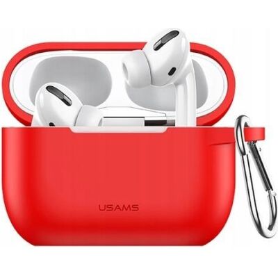 Usams Etui ochronne do AirPods Pro silicon czerwony/red BH568AP06 (US-BH568) (Kopfhörer Hülle), Kopfhörertasche + Schutzhülle, Rot Usams Etui ochronne do AirPods Pro silicon czerwony/red BH568AP06 (US-BH568) (Kopfhörer Hülle), Kopfhörertasche + Schutzhülle, Rot