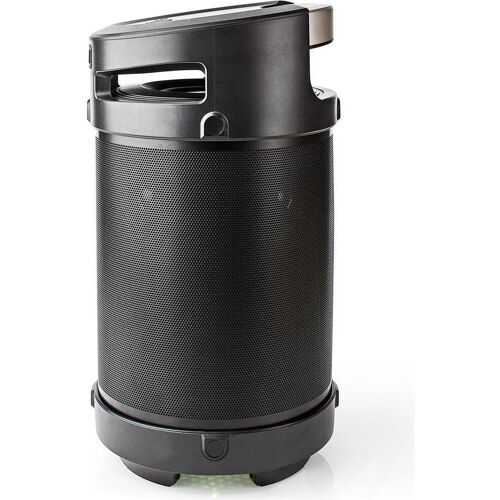 Nedis SPBB-350 Bluetooth Party-Lautsprecher (3.50 h, Akkubetrieb), Bluetooth Lautsprecher, Schwarz, Silber