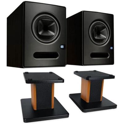PreSonus Sceptre S8 1 Paar Studio-Monitorbox mit Boxenständer Rosewood (Aktiv, Paar), Monitor Lautsprecher, Braun, Schwarz PreSonus Sceptre S8 1 Paar Studio-Monitorbox mit Boxenständer Rosewood (Aktiv, Paar), Monitor Lautsprecher, Braun, Schwarz