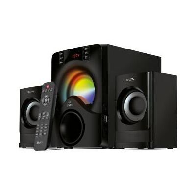 Sven 2.1 speakers MS-312, black, Bluetooth, FM, USB,, RC unit, power output + (RMS), PC Lautsprecher, Schwarz Sven 2.1 speakers MS-312, black, Bluetooth, FM, USB,, RC unit, power output + (RMS), PC Lautsprecher, Schwarz
