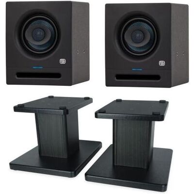 PreSonus Studio-Monitor Eris Pro 4 1 Paar mit Boxenständer (Aktiv, Paar, 1x 80 W), Monitor Lautsprecher, Schwarz PreSonus Studio-Monitor Eris Pro 4 1 Paar mit Boxenständer (Aktiv, Paar, 1x 80 W), Monitor Lautsprecher, Schwarz