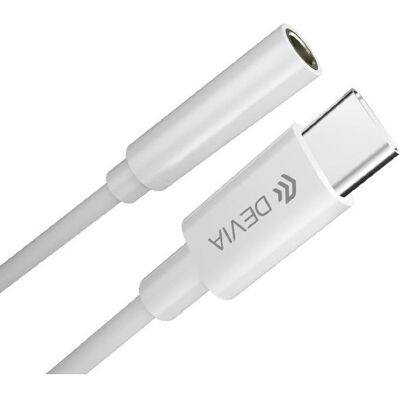 Devia USB-C auf 3,5 mm Audioadapter - Weiß - Audio-Adapter Devia USB-C auf 3,5 mm Audioadapter - Weiß - Audio-Adapter