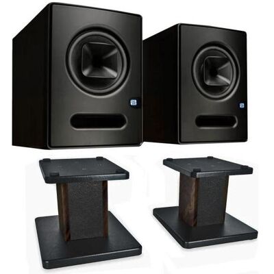 PreSonus Sceptre S8 1 Paar Studio-Monitorbox mit Boxenständer Walnuss (Aktiv, Paar, 1x 180 W), Monitor Lautsprecher, Schwarz PreSonus Sceptre S8 1 Paar Studio-Monitorbox mit Boxenständer Walnuss (Aktiv, Paar, 1x 180 W), Monitor Lautsprecher, Schwarz