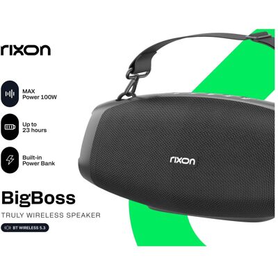 Rixon Big Boss Tragbarer Lautsprecher - 100W, Schwarz Rixon Big Boss Tragbarer Lautsprecher - 100W, Schwarz