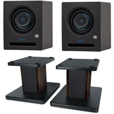 PreSonus Studio-Monitor Eris Pro 4 1 Paar mit Boxenständer Walnuss (Aktiv, Paar, 1x 80 W), Monitor Lautsprecher, Schwarz PreSonus Studio-Monitor Eris Pro 4 1 Paar mit Boxenständer Walnuss (Aktiv, Paar, 1x 80 W), Monitor Lautsprecher, Schwarz