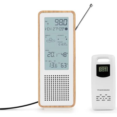 Thomson Speaker + Weather Station WS102, Bluetooth Lautsprecher, Weiss Thomson Speaker + Weather Station WS102, Bluetooth Lautsprecher, Weiss