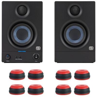 PreSonus Eris 3.5 II Gen Lautsprecher mit Boxen-Füsse in rot (Aktiv, Paar), Monitor Lautsprecher, Rot, Schwarz PreSonus Eris 3.5 II Gen Lautsprecher mit Boxen-Füsse in rot (Aktiv, Paar), Monitor Lautsprecher, Rot, Schwarz