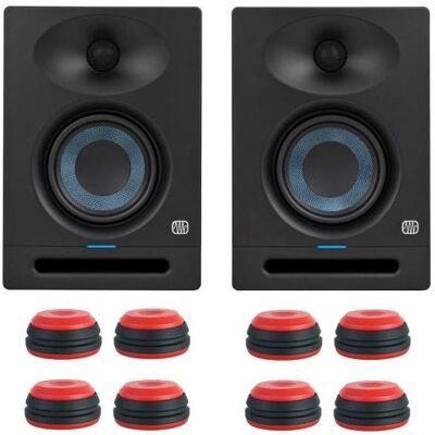 PreSonus Eris Studio 4 Boxen 1 Paar mit Boxen-Füsse in Rot (Aktiv, Paar, 1x 50 W), Monitor Lautsprecher, Rot, Schwarz PreSonus Eris Studio 4 Boxen 1 Paar mit Boxen-Füsse in Rot (Aktiv, Paar, 1x 50 W), Monitor Lautsprecher, Rot, Schwarz
