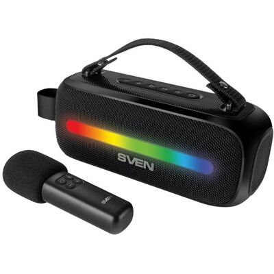 Sven Bluetooth speakers Speaker PS-255, black (12W, Bluetooth, FM, USB, karaoke mic, 3600mAh) (16 h), Bluetooth Lautsprecher, Schwarz Sven Bluetooth speakers Speaker PS-255, black (12W, Bluetooth, FM, USB, karaoke mic, 3600mAh) (16 h), Bluetooth Lautsprecher, Schwarz