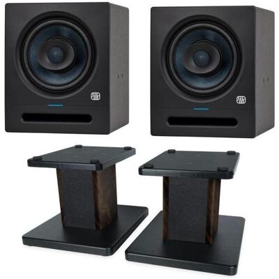 PreSonus Studio-Monitor Eris Pro 8 1 Paar mit Boxenständer Walnuss (Aktiv), Monitor Lautsprecher, Schwarz PreSonus Studio-Monitor Eris Pro 8 1 Paar mit Boxenständer Walnuss (Aktiv), Monitor Lautsprecher, Schwarz