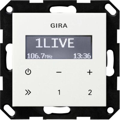 Gira UP Radio RDS o.Lautsprecher 228403 System 55 reinweiss (FM), Radio, Weiss Gira UP Radio RDS o.Lautsprecher 228403 System 55 reinweiss (FM), Radio, Weiss