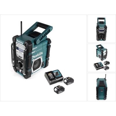 Makita DMR 112 RT Akku Baustellen Radio 7,2 - 18V Bluetooth DAB+ + 2x 5,0Ah Akku + Ladegerät (DAB, DAB+, FM, Bluetooth), Radio, Schwarz Makita DMR 112 RT Akku Baustellen Radio 7,2 - 18V Bluetooth DAB+ + 2x 5,0Ah Akku + Ladegerät (DAB, DAB+, FM, Bluetooth), Radio, Schwarz