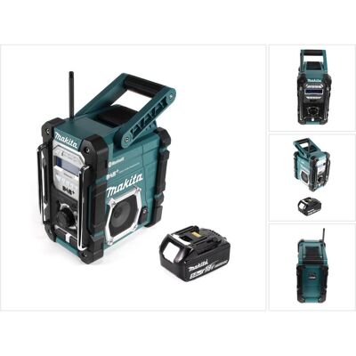 Makita DMR 112 T1 Akku Baustellen Radio 7,2 - 18V Bluetooth DAB+ + 1x 5,0Ah Akku - ohne Ladegerät (DAB, DAB+, FM, Bluetooth), Radio, Schwarz Makita DMR 112 T1 Akku Baustellen Radio 7,2 - 18V Bluetooth DAB+ + 1x 5,0Ah Akku - ohne Ladegerät (DAB, DAB+, FM, Bluetooth), Radio, Schwarz
