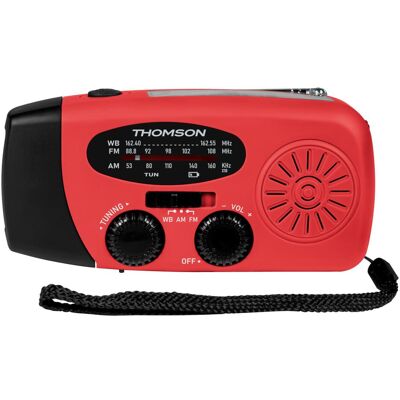 Thomson Emergency Hand Crank Radio - Red (AM, FM, Bluetooth), Radio, Rot Thomson Emergency Hand Crank Radio - Red (AM, FM, Bluetooth), Radio, Rot