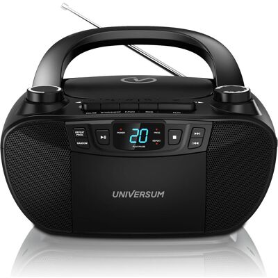 Magni Universum BB 200 - tragbarer CD-Player mit Radio und Kassette - einfache Bedienung für Kinder & Seni (AM, FM), Radio, Schwarz Magni Universum BB 200 - tragbarer CD-Player mit Radio und Kassette - einfache Bedienung für Kinder & Seni (AM, FM), Radio, Schwarz