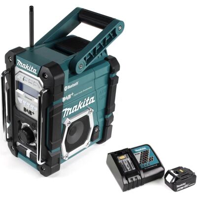 Makita DMR 112 RF1 Akku Baustellen Radio 7,2 - 18V Bluetooth DAB+ + 1x 3,0Ah Akku + Ladegerät (DAB, DAB+, FM, Bluetooth, Radio Frequency (RF)), Radio, Schwarz Makita DMR 112 RF1 Akku Baustellen Radio 7,2 - 18V Bluetooth DAB+ + 1x 3,0Ah Akku + Ladegerät (DAB, DAB+, FM, Bluetooth, Radio Frequency (RF)), Radio, Schwarz