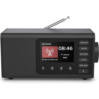 Hama DR1001 (DAB, DAB+, FM, Bluetooth), Radio, Schwarz Hama DR1001 (DAB, DAB+, FM, Bluetooth), Radio, Schwarz