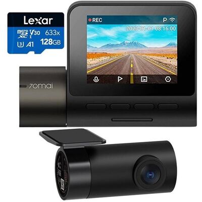 70mai Wideorejestrator A200 HDR + kamera tylna RC11 + karta Lexar 128GB (Full HD), Dashcam, Schwarz 70mai Wideorejestrator A200 HDR + kamera tylna RC11 + karta Lexar 128GB (Full HD), Dashcam, Schwarz