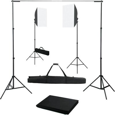 vidaXL Norah (300 cm, 210 cm), Hintergrundsystem, Weiss, Schwarz vidaXL Norah (300 cm, 210 cm), Hintergrundsystem, Weiss, Schwarz