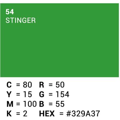Superior Achtergrond Rol Stinger (nr 54) 1.35m x 11m (135 cm), Hintergrundsystem, Grün Superior Achtergrond Rol Stinger (nr 54) 1.35m x 11m (135 cm), Hintergrundsystem, Grün