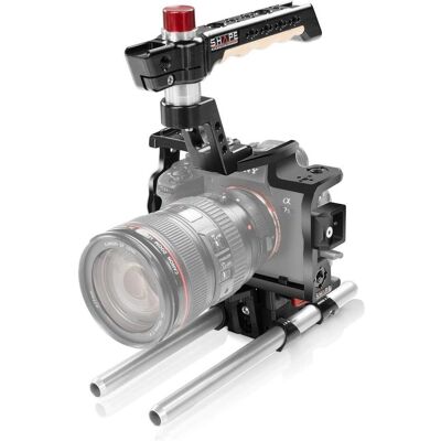 Shape Sony A7S3, A7 IV Cage und 15mm LW Rod System (Cage), Video Zubehör, Schwarz Shape Sony A7S3, A7 IV Cage und 15mm LW Rod System (Cage), Video Zubehör, Schwarz