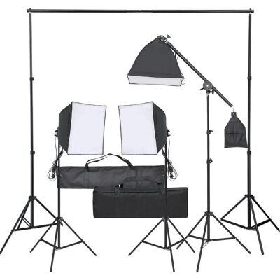 vidaXL Damaris (210 cm), Hintergrundsystem, Schwarz vidaXL Damaris (210 cm), Hintergrundsystem, Schwarz
