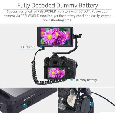 Feelworld FW50 dummy battery A6500 A7 to DC, Kamera Stromversorgung, Schwarz Feelworld FW50 dummy battery A6500 A7 to DC, Kamera Stromversorgung, Schwarz