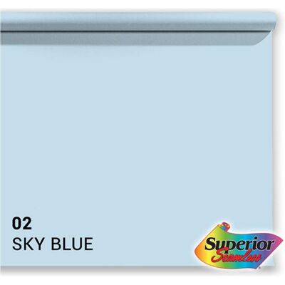 Superior Achtergrond Rol Sky Blue (nr 02) 1.35m x 11m (135 cm), Hintergrundsystem, Blau Superior Achtergrond Rol Sky Blue (nr 02) 1.35m x 11m (135 cm), Hintergrundsystem, Blau