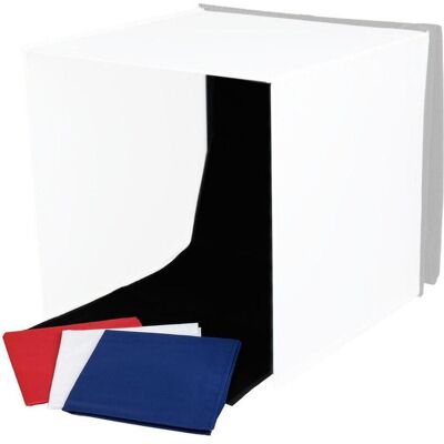 Caruba Hintergrundset tragbares Fotostudio 40x40x40cm, Hintergrundsystem, Schwarz, Weiss Caruba Hintergrundset tragbares Fotostudio 40x40x40cm, Hintergrundsystem, Schwarz, Weiss