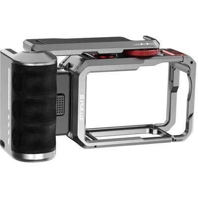 Puluz Titanium expansion cage with handle and additional connections for DJI Osmo Action 6, Action Cam Zubehör, Schwarz Puluz Titanium expansion cage with handle and additional connections for DJI Osmo Action 6, Action Cam Zubehör, Schwarz