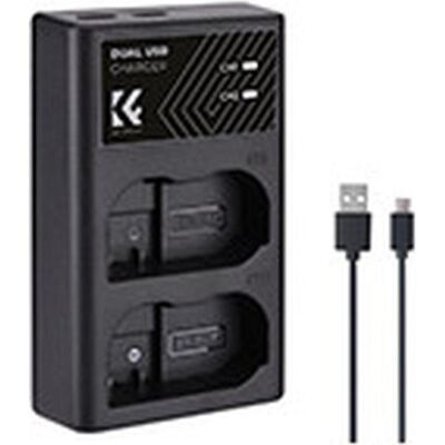 K&F Concept EN-EL15 Digital Camera LED Dual Channel Charger with Type C Charging Cable (Kamera Akku Ladegerät), Kamera Stromversorgung, Schwarz K&F Concept EN-EL15 Digital Camera LED Dual Channel Charger with Type C Charging Cable (Kamera Akku Ladegerät), Kamera Stromversorgung, Schwarz