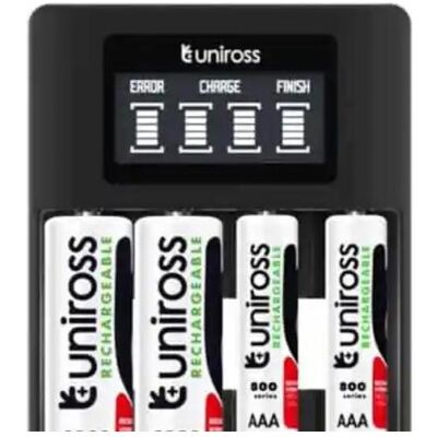 Uniross Ultra Fast Charger (Kamera Akku Ladegerät), Kamera Stromversorgung, Schwarz Uniross Ultra Fast Charger (Kamera Akku Ladegerät), Kamera Stromversorgung, Schwarz