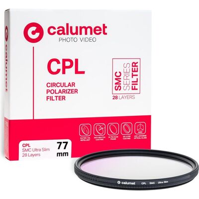 Calumet Filtr Filtr CPL SMC 77 mm Ultra Slim 28 Layers (77 mm, Polarisationsfilter), Objektivfilter, Transparent Calumet Filtr Filtr CPL SMC 77 mm Ultra Slim 28 Layers (77 mm, Polarisationsfilter), Objektivfilter, Transparent