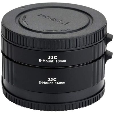 JJC Set Makrozwischenring 10/16mm für Sony E-mount (Makro-Zwischenring), Objektivkonverter, Schwarz JJC Set Makrozwischenring 10/16mm für Sony E-mount (Makro-Zwischenring), Objektivkonverter, Schwarz