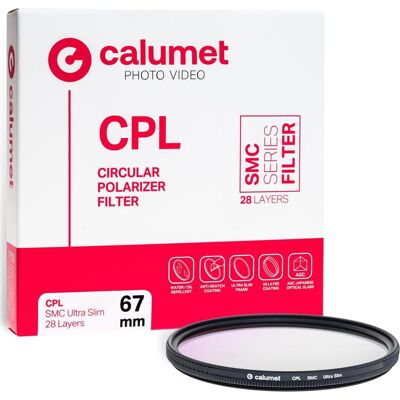 Calumet Filtr Filtr CPL SMC 67 mm Ultra Slim 28 Layers (67 mm, Polarisationsfilter), Objektivfilter, Transparent Calumet Filtr Filtr CPL SMC 67 mm Ultra Slim 28 Layers (67 mm, Polarisationsfilter), Objektivfilter, Transparent