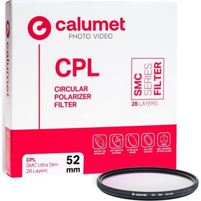 Calumet Filtr Filtr CPL SMC 52 mm Ultra Slim 28 Layers (52 mm, Polarisationsfilter), Objektivfilter, Transparent Calumet Filtr Filtr CPL SMC 52 mm Ultra Slim 28 Layers (52 mm, Polarisationsfilter), Objektivfilter, Transparent